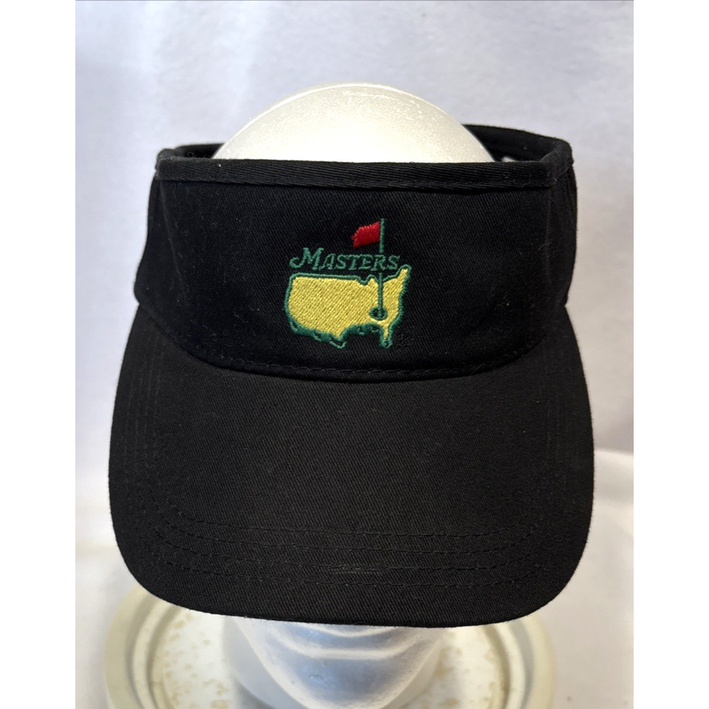 Masters Golf American Needle Adjustable Strap Black Visor Hat Augusta